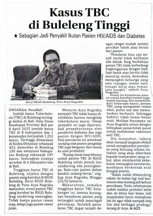 Kasus TBC di Buleleng Tinggi